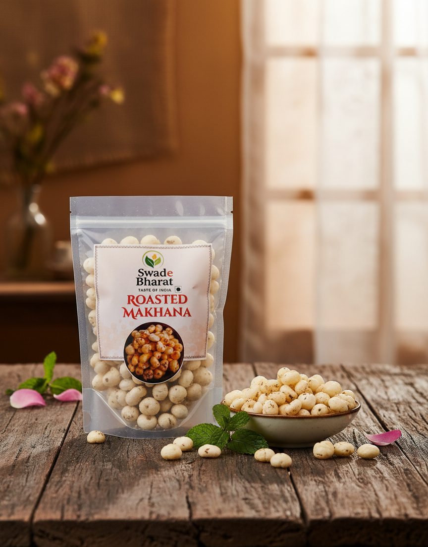 White Crunch Makhana, 250 g, Fit for Fasting | Foxnuts, Lotus Puffs | Rich in Calcium, Maintains Weight, Healthy Snacks