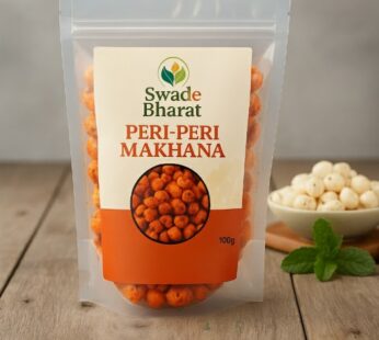 SWADEBHARAT Super Snack Makhana Tangy Peri Peri | Healthy Roasted Foxnuts | Gluten-Free, Zero Cholesterol, Protein-Rich | 80g